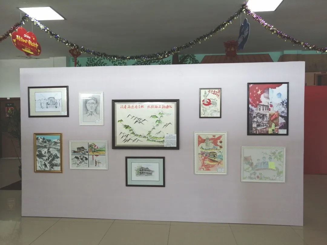 吉高集团工会在黄河服务区举办“百年征程展画卷”职工书画、摄影、手工艺作品展2.jpg